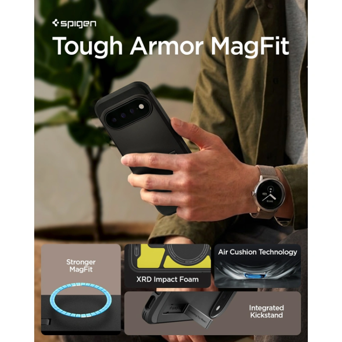 Spigen - Spigen Mobilskal För Google Pixel 11 Pro Magsafe Tough Armor - Svart