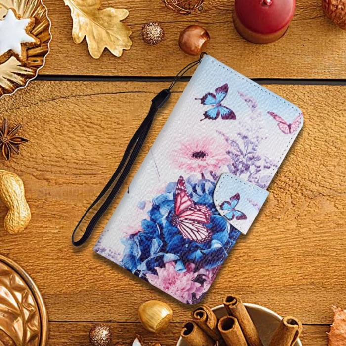 OEM - Mobilfodral för Samsung Galaxy S26 Plus Konstläder - Lila fjäril