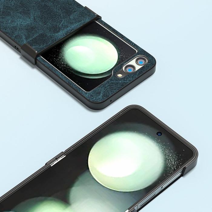 ABEEL - ABEEL Mobilskal till Samsung Galaxy Z Flip5 Hinge Design Litchi Blå