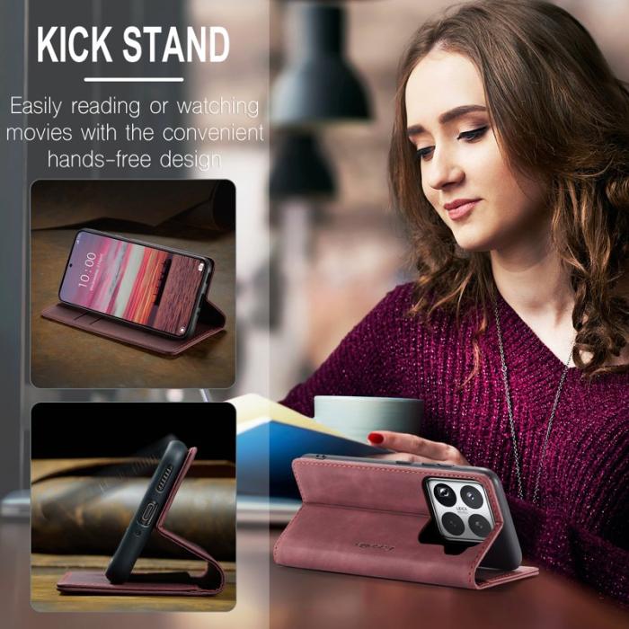Caseme - CASEME 013 Xiaomi 15 Pro Case Plånboksfodral Konstläder Röd