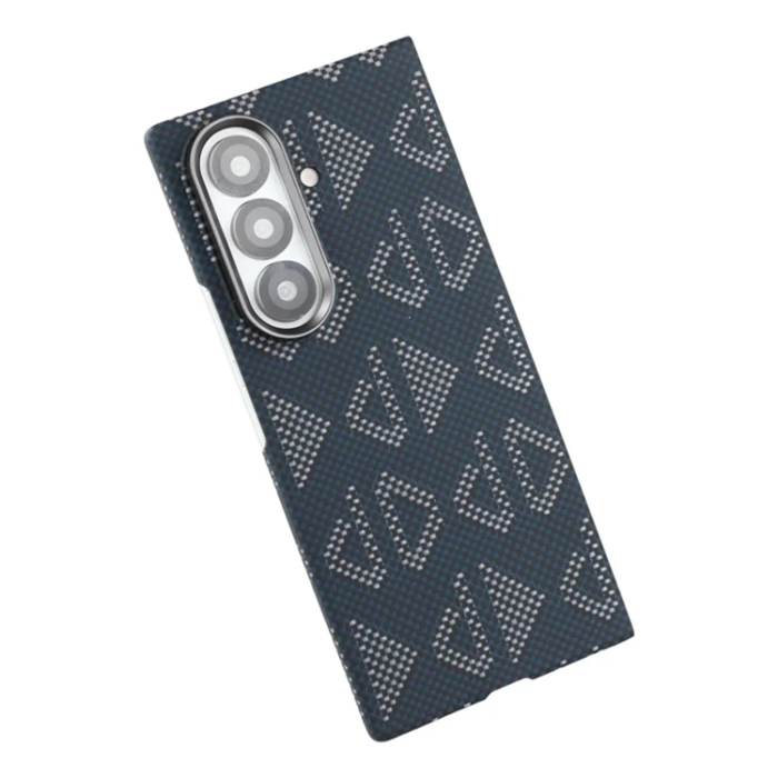 A-One Brand - Galaxy Z Fold 7 5G Mobilskal Magsafe Aramid Fiber - Geometric Blå