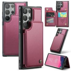 Caseme - CASEME C22 Samsung Galaxy S24 Ultra Fodral Konstl&auml;der R&ouml;d