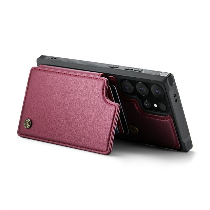 Caseme - CASEME C22 Samsung Galaxy S24 Ultra Fodral Konstläder Röd
