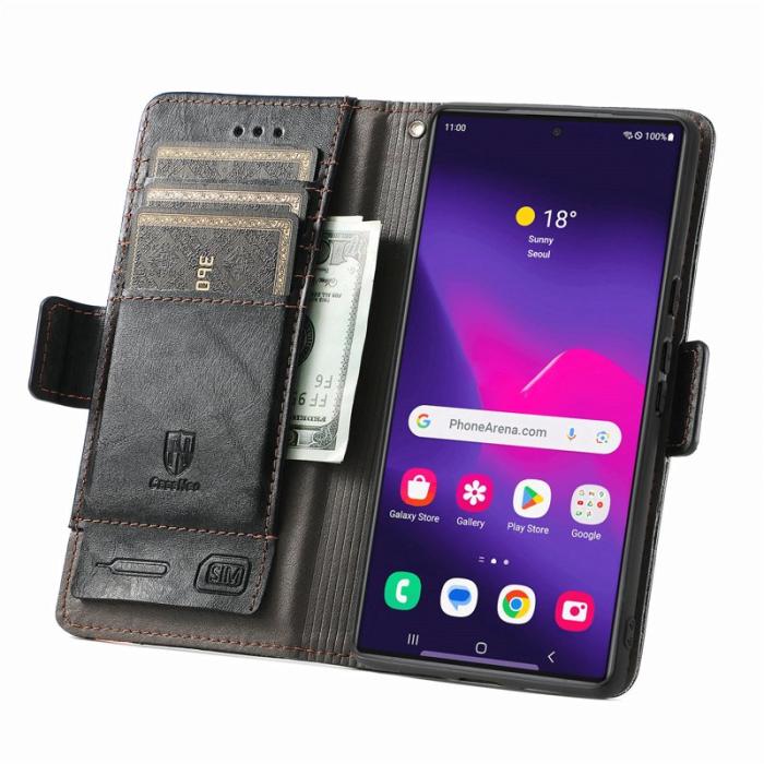 CASENEO - CASENEO Mobilskal till Samsung Galaxy S24 Ultra KonstLäder - Svart