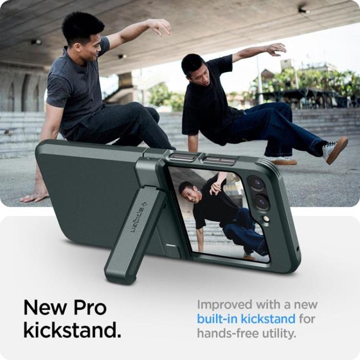 UTGATT - Spigen Galaxy Z Flip 5 Mobilskal Tough Armor Pro - Grön