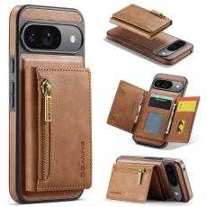 DG.MING - DG.MING M5 Series Mobilskal till Google Pixel 9 Pro Magnetiskt Konstl&auml;der Brun