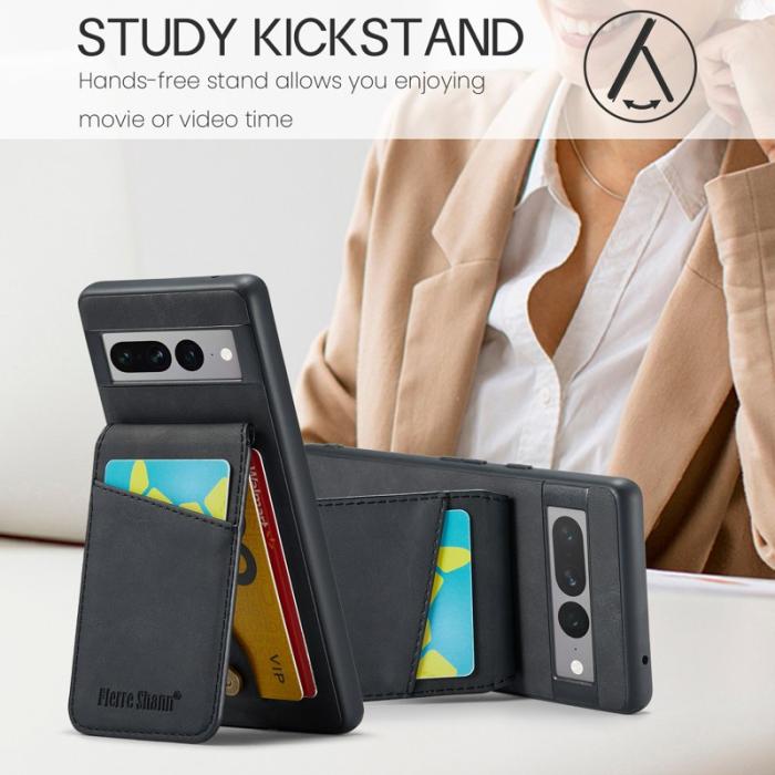 FIERRE SHANN - FIERRE SHANN Google Pixel 7 Pro Fodral PU+TPU - Svart