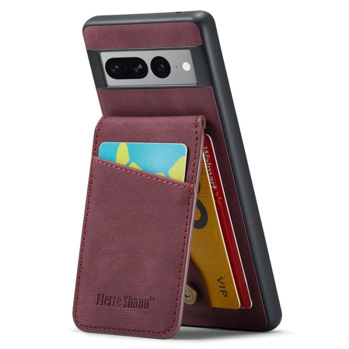 FIERRE SHANN - FIERRE SHANN Google Pixel 7 Pro Fodral RFID-Skydd PU+TPU - Röd