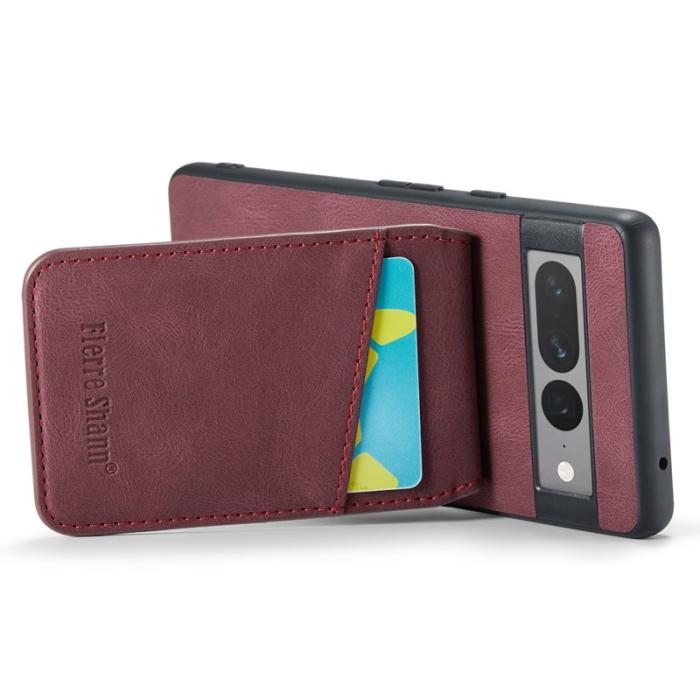 FIERRE SHANN - FIERRE SHANN Google Pixel 7 Pro Fodral RFID-Skydd PU+TPU - Röd