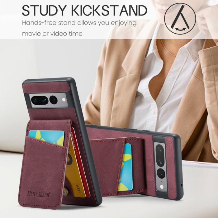 FIERRE SHANN - FIERRE SHANN Google Pixel 7 Pro Fodral RFID-Skydd PU+TPU - Röd