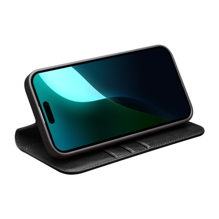 QIALINO - Qialino iPhone 16 Plus Plånboksfodral Äkta Läder Korthållare