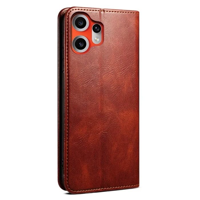 A-One Brand - Nothing CMF Phone 2 Pro Plånboksfodral Crazy Horse Texture - Brun