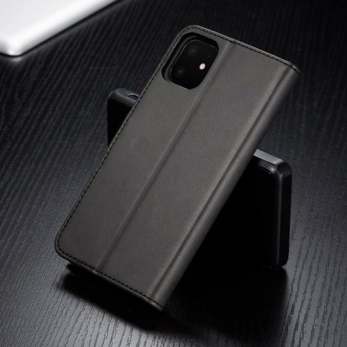 LC.imeeke - LC.imeeke iPhone 11 Plånboksfodral i Konstläder - Svart