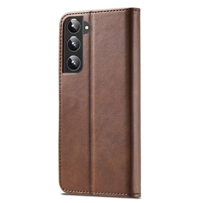 LC.imeeke - LC.IMEEKE Samsung Galaxy S22 5G Plånboksfodral Konstläder - Brun
