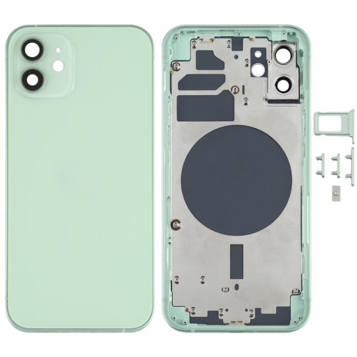UTGATT1 - iPhone 12 Komplett Baksida i Glas med Ram - Grön