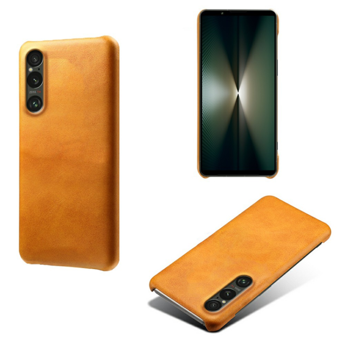 A-One Brand - Sony Xperia 1 VII Mobilskal Calfskin Texture PU-Läder - Orange