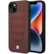 BMW - BMW Mobilskal till iPhone 14 L&auml;der Seats Pattern - Burgundy