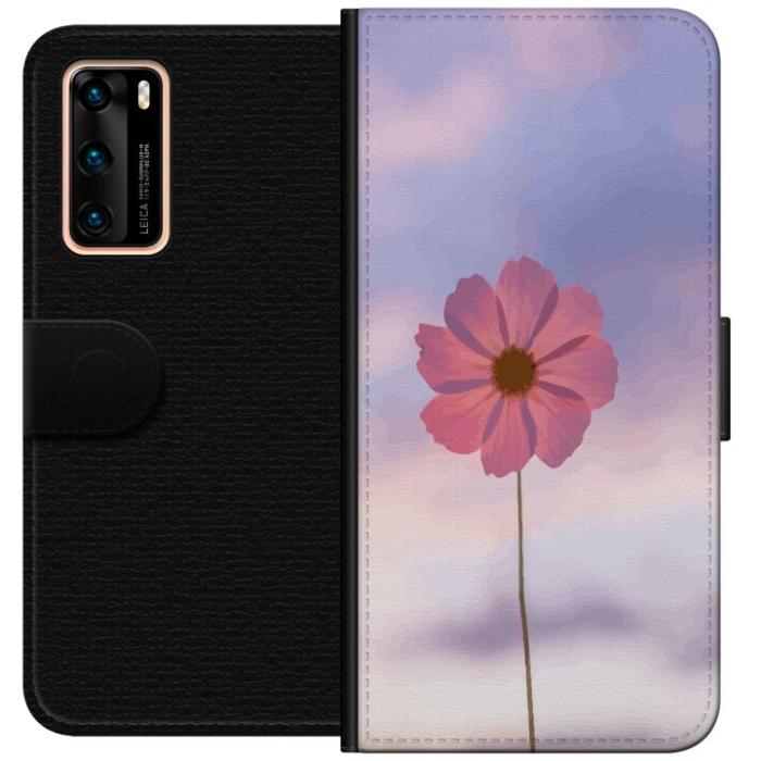 iSecrets - Plånboksfodral till Huawei P40 med Rosa blomma