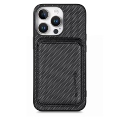 A-One Brand - iPhone 16 Pro Max Mobilskal korthållare Carbon Fiber - Svart