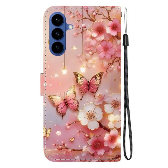 OEM - Samsung Galaxy S26/S26 Pro Fodral Äkta Läder Mönster - Lantern Butterfly