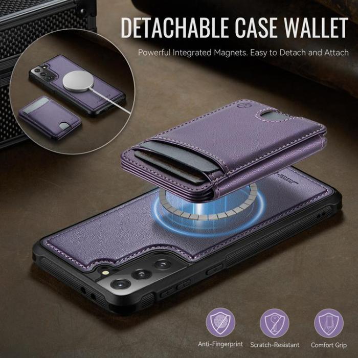 OEM - JEEHOOD Samsung Galaxy S21 5G Fodral KonstLäder - Lila