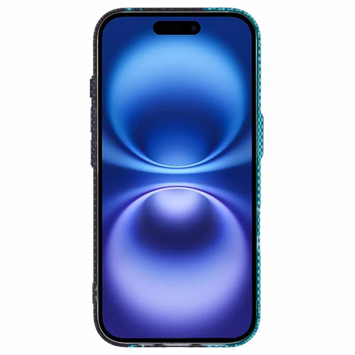 A-One Brand - iPhone 16 Plus Mobilskal Magsafe Kevlar Aramid Fiber - Blå/Svart