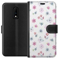 iSecrets - Plånboksfodral till OnePlus 7 med Blommor och fjärillar