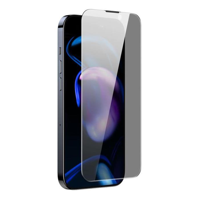 BASEUS - Baseus iPhone 14 Pro Härdat Glas Skärmskydd Anti Spy
