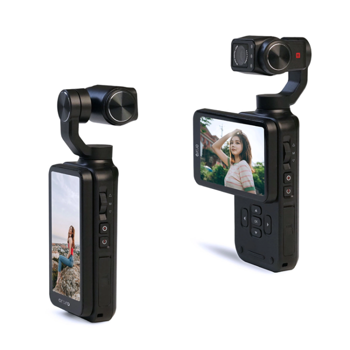 Ordro - Ordro 3-Axis Gimbalkamera 5K, för Vloggning och YouTube Pocket M5 - Svart