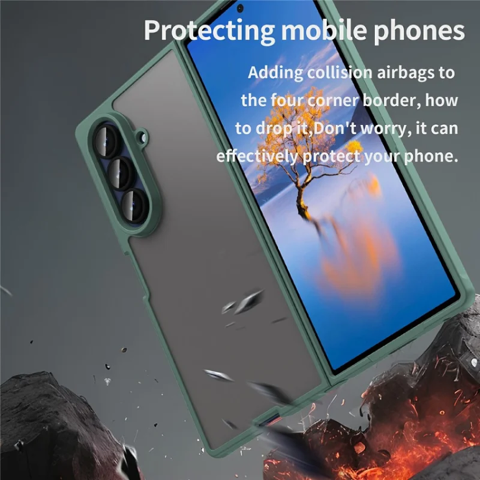 A-One Brand - Galaxy Z Fold 7 5G Mobilskal Frosted Translucent - Grön