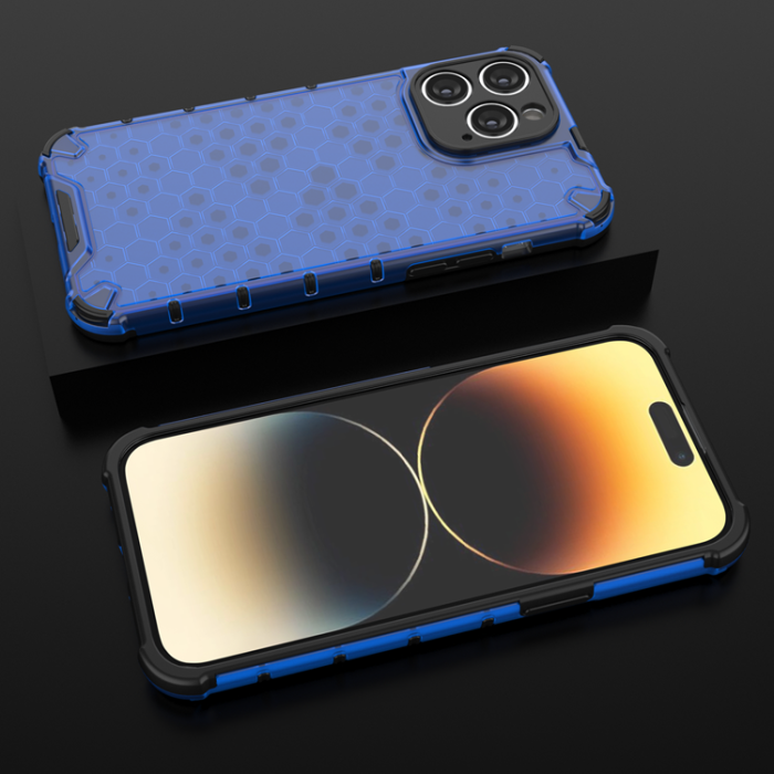 OEM - iPhone 14 Pro Max Skal Honeycomb Armored Hybrid - Blå