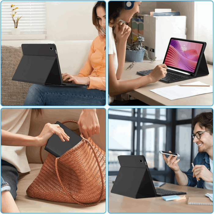 Tech-Protect - Tech-Protect Lenovo Tab 10.1 Fodral Med Engelskt Tangentbord