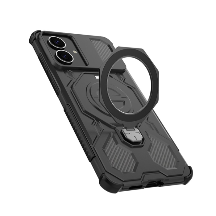 A-One Brand - Galaxy S26 Edge Mobilskal Rotating Metal Kickstand - Svart