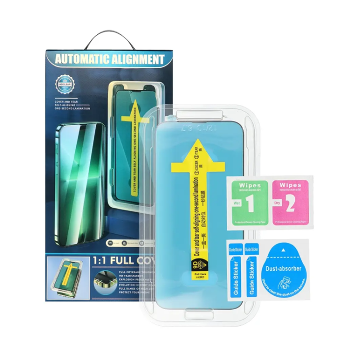 OEM - Härdat Glas Skärmskydd till iPhone 16 Pro Max/17 Pro Max med Applicator - Svart