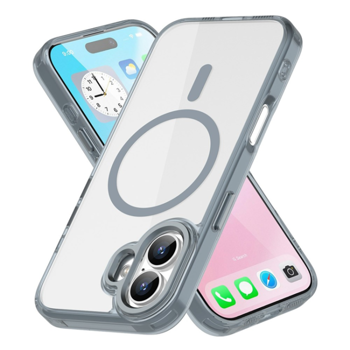 A-One Brand - iPhone 17 Mobilskal MagSafe TPU+PC Transparent - Titangrå