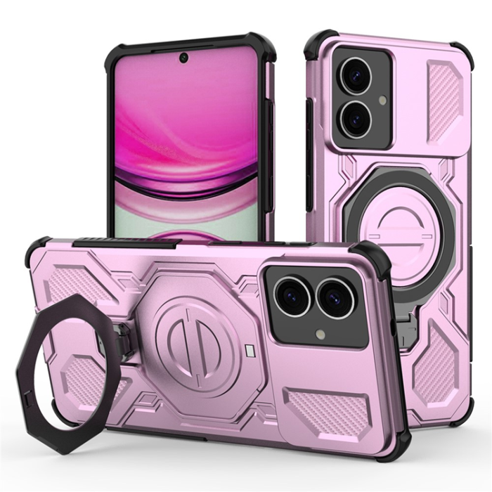 A-One Brand - Galaxy S26 Edge Mobilskal Rotating Metal Kickstand - Rosa