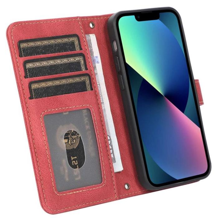 OEM - iPhone 14 Plus Plånboksfodral Flip - Röd