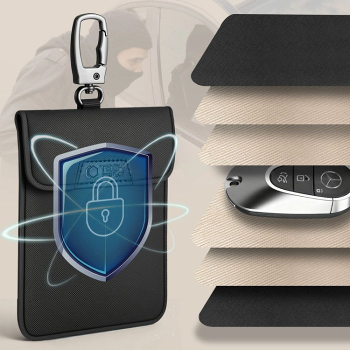Tech-Protect - Tech-Protect RFID-skydd Faraday-fodral för keyless bilnyckel – Svart