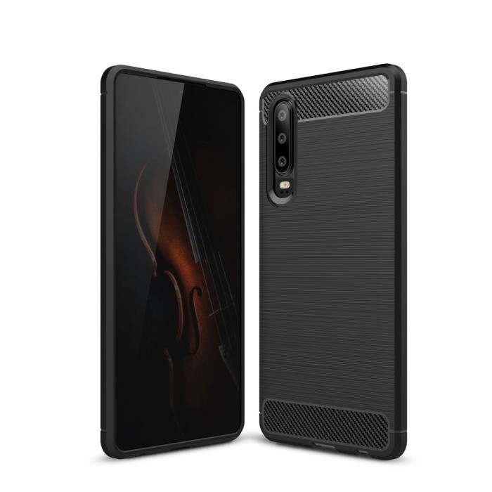 OEM - Carbon Brushed Mobilskal till Huawei P30 - Svart