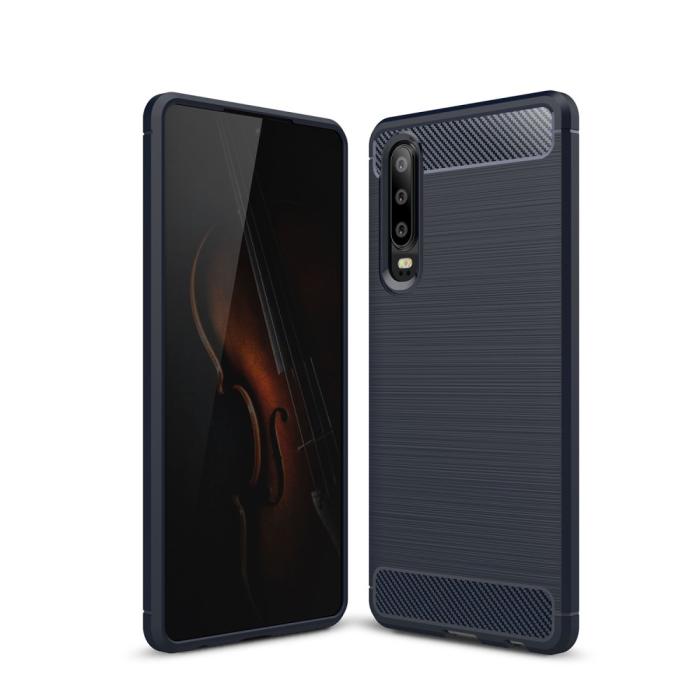 A-One Brand - Carbon Brushed Mobilskal till Huawei P30 - Blå