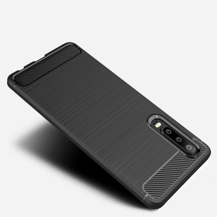 OEM - Carbon Brushed Mobilskal till Huawei P30 - Svart