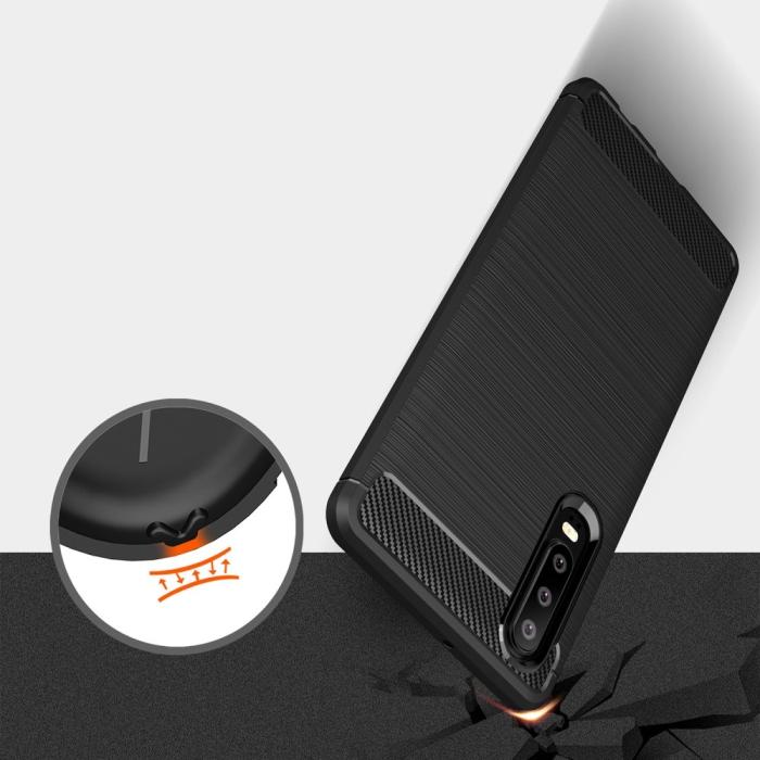 OEM - Carbon Brushed Mobilskal till Huawei P30 - Svart