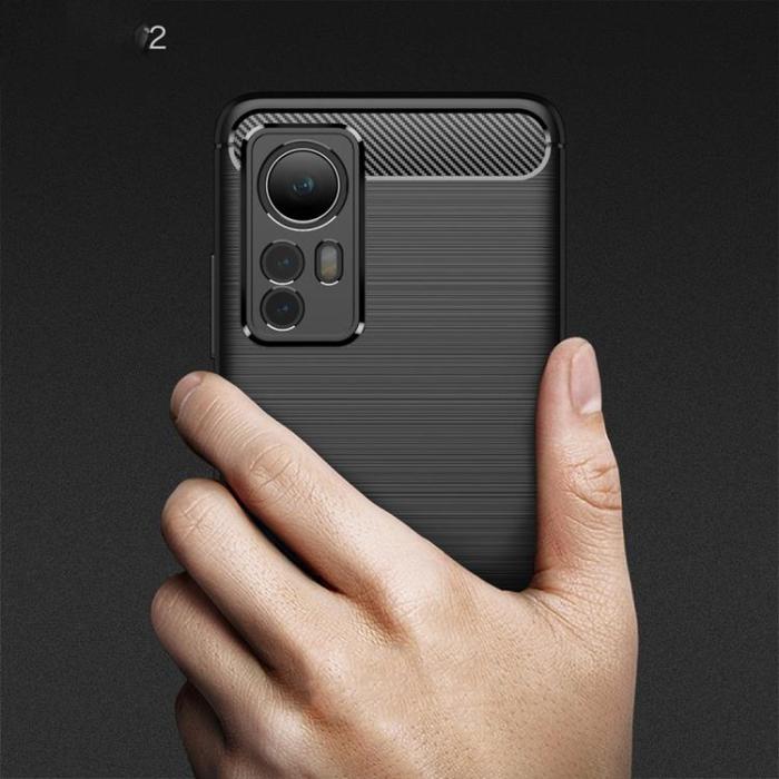 A-One Brand - Carbon Fiber Skal Xiaomi 12/12X - Svart