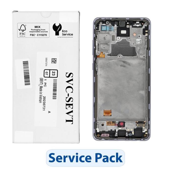 OEM - SAMSUNG A72 Skärm med LCD-display A725F ServicePack - Lila