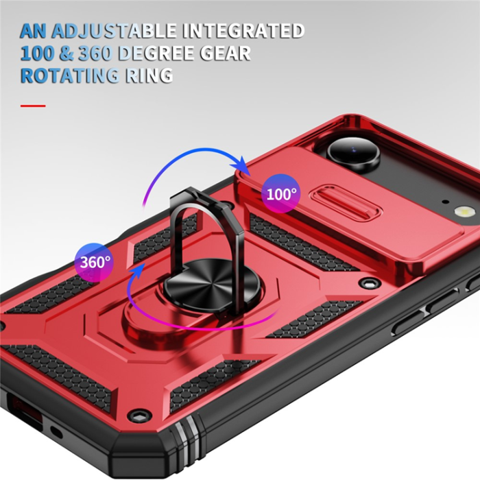 A-One Brand - iPhone Air Mobilskal Slide Camshield Kickstand - Röd