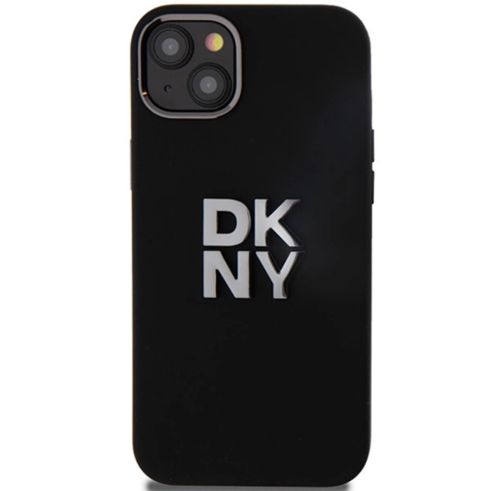 DKNY - DKNY iPhone 15/14 Plus Mobilskal Liquid Silikon Metal Logo - Svart