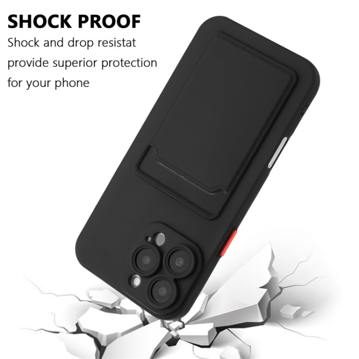 A-One Brand - iPhone 16 Pro Mobilskal Korthållare TPU - Svart