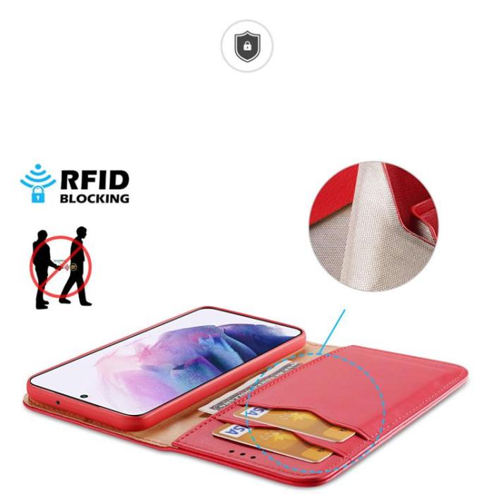 UTGATT - Dux Ducis Hivo Äkta Läder Fodral Galaxy S22 - Röd