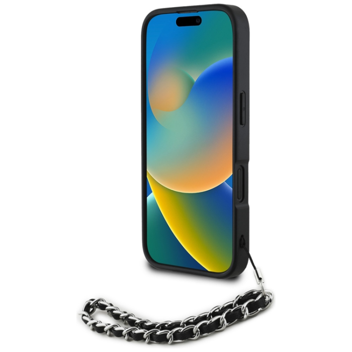 KARL LAGERFELD - Karl Lagerfeld iPhone 16 Mobilskal Saffiano Crystals Strap - Svart