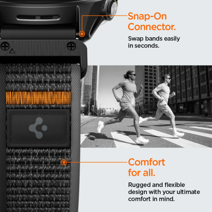 Spigen - Spigen Armband För Garmin Quickfit 22mm Active Athlex Air - Svart/Orange